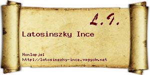Latosinszky Ince névjegykártya